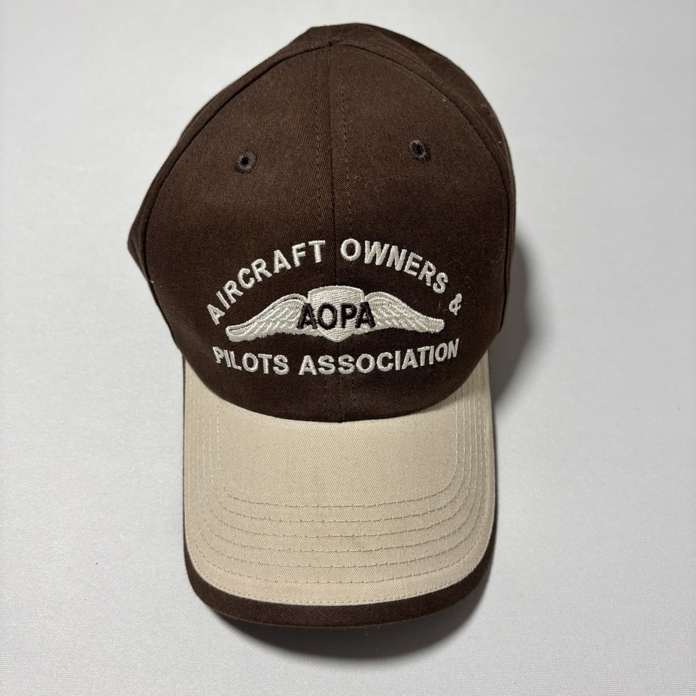 Aircraft Owners & Pilots Association AOPA Brown Cotton Baseball Cap Hat